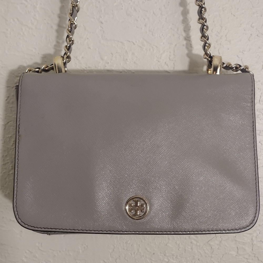 Tory Burch Saffiano Leather Convertible Chain-Link Shoulder Bag
